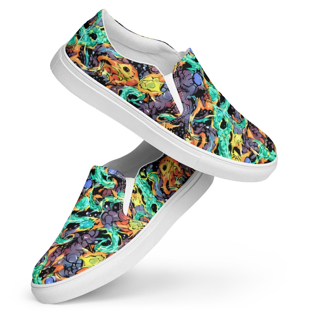 Reactor Bloom on Women's Slip-On Canvas Shoes — Front