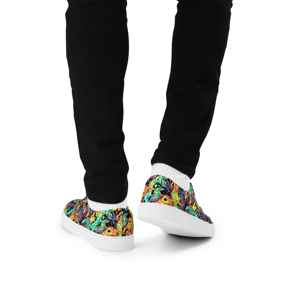 Reactor Bloom on Men's Lace-Up Canvas Shoes — Back
