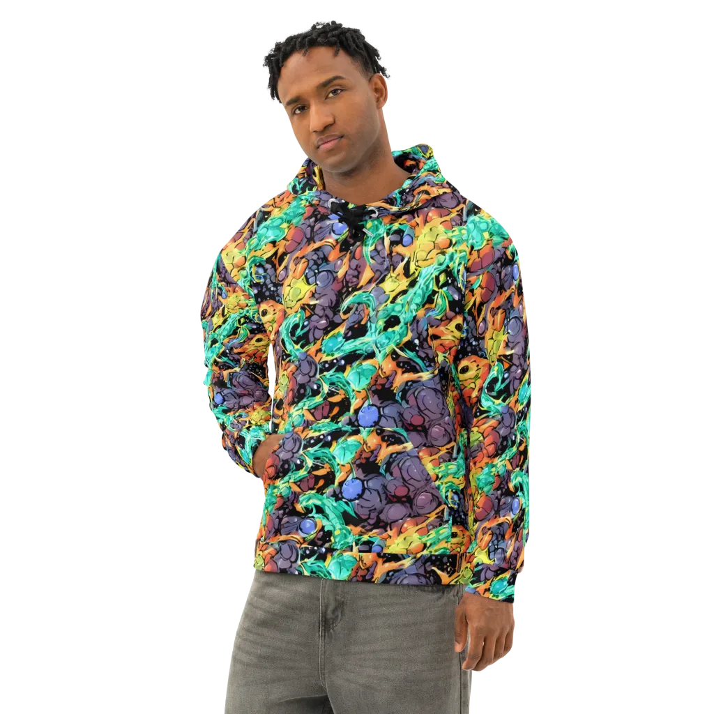 Reactor Bloom on Cotton Hoodie — Left Front