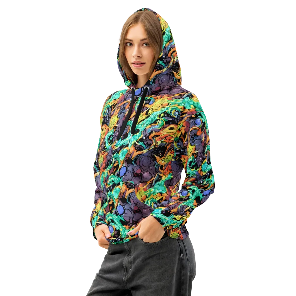 Reactor Bloom on Cotton Hoodie — Left Front
