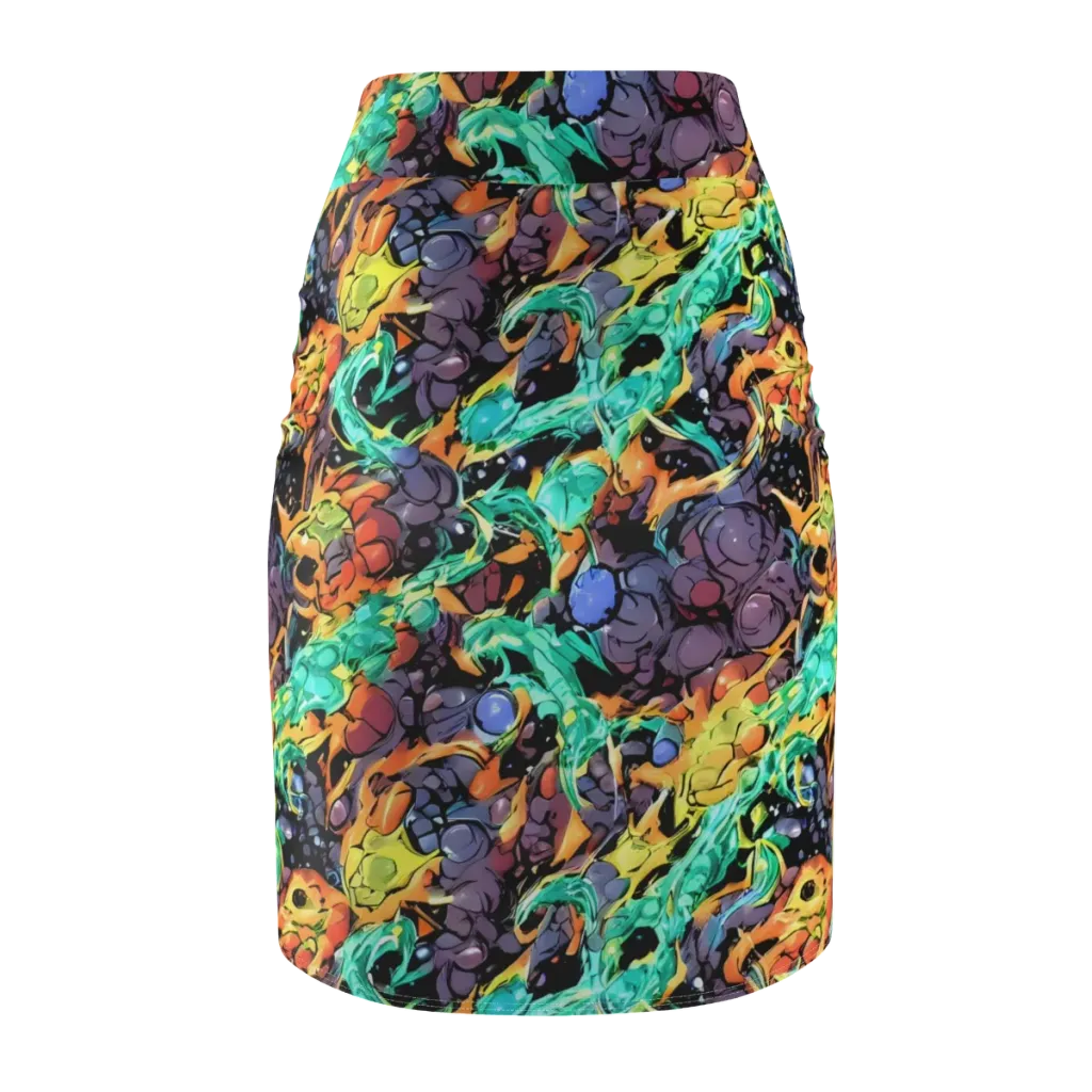 Reactor Bloom on Pencil Skirt — Back