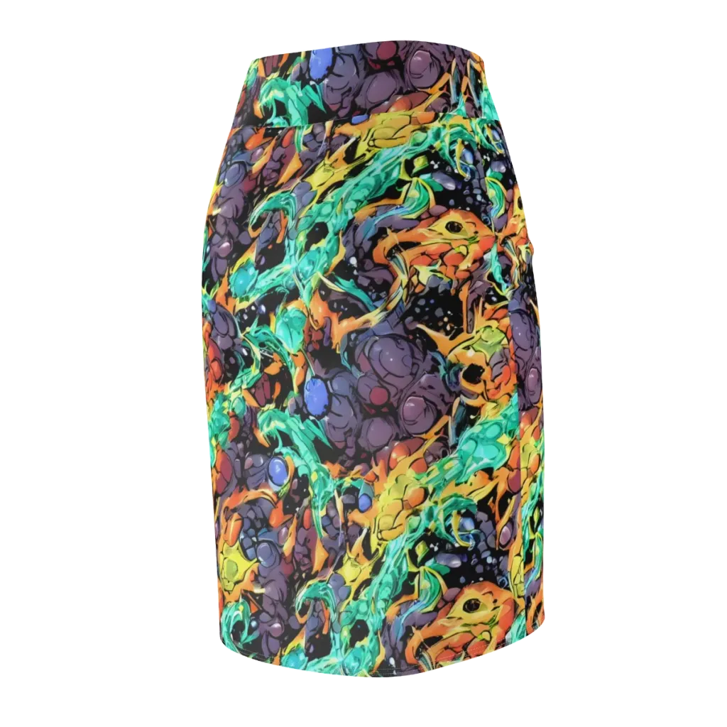 Reactor Bloom on Pencil Skirt — Back Side