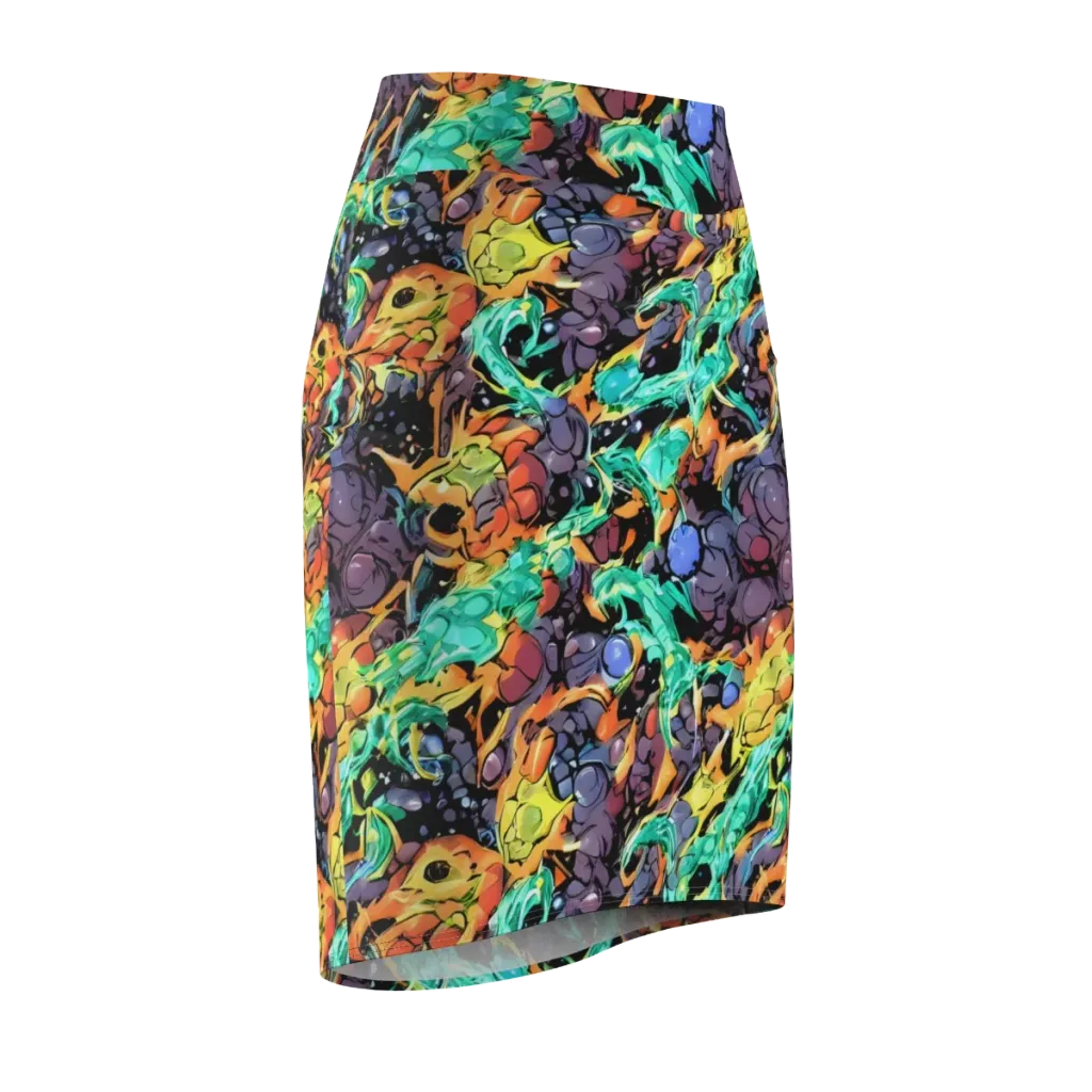 Reactor Bloom on Pencil Skirt — Front Side