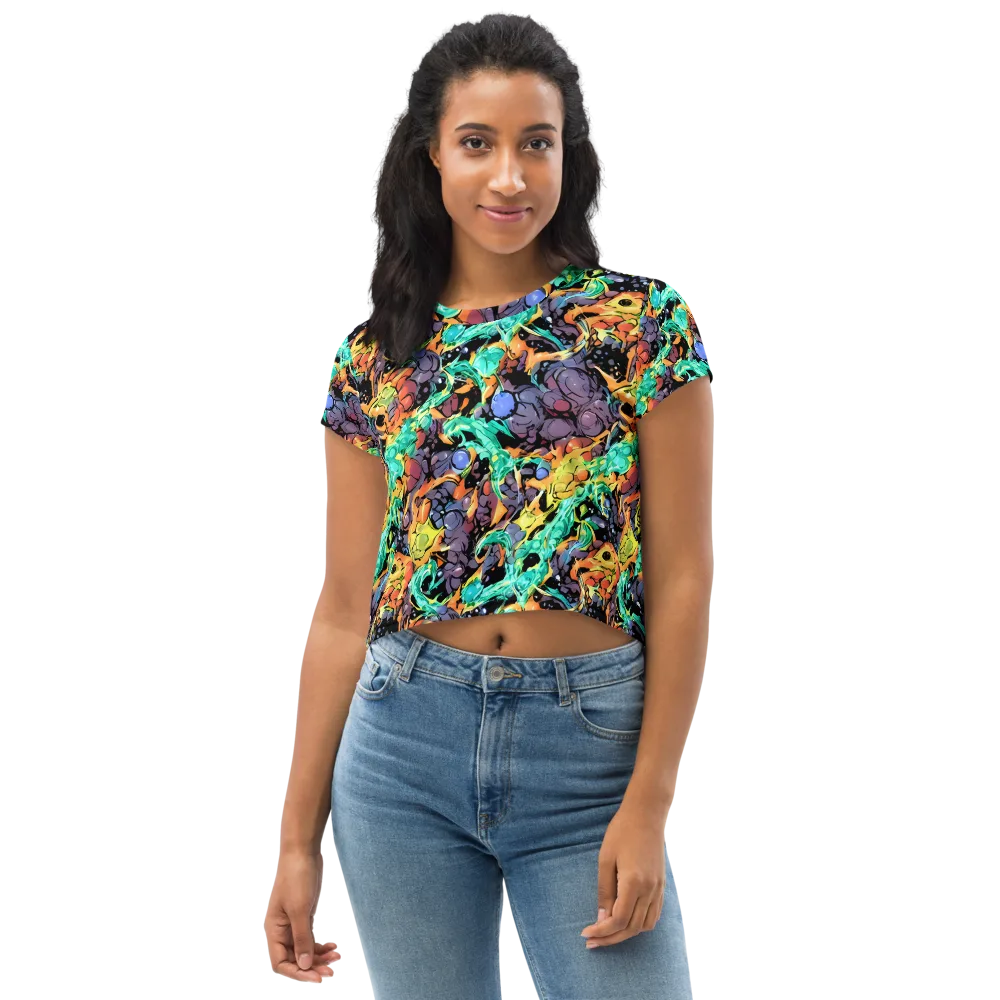 Reactor Bloom on Crop Tee — Front