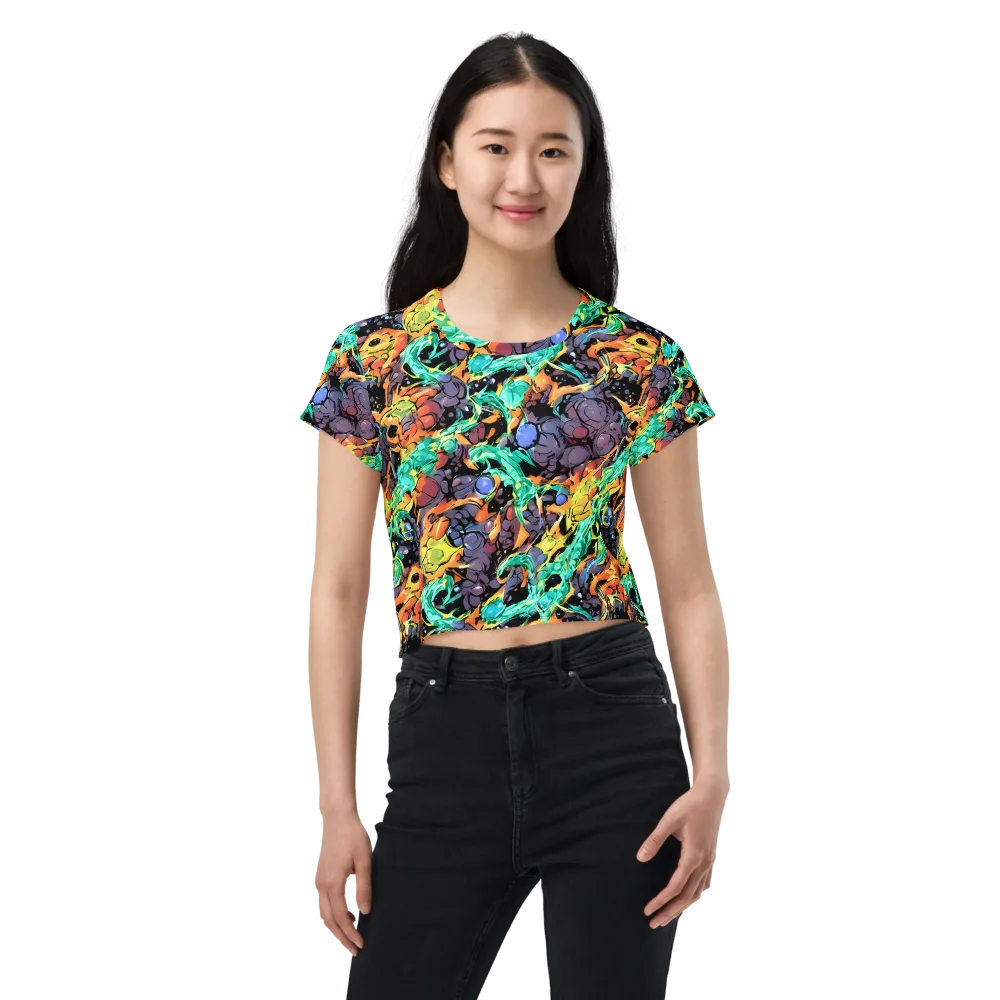 Reactor Bloom on Crop Tee — Front
