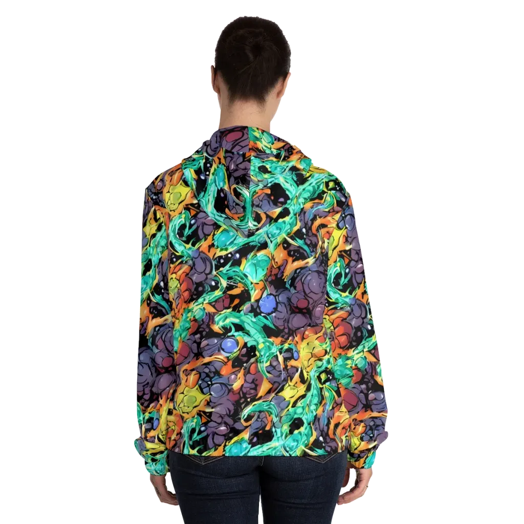 Reactor Bloom on Women's Full-Zip Hoodie — Back On Person