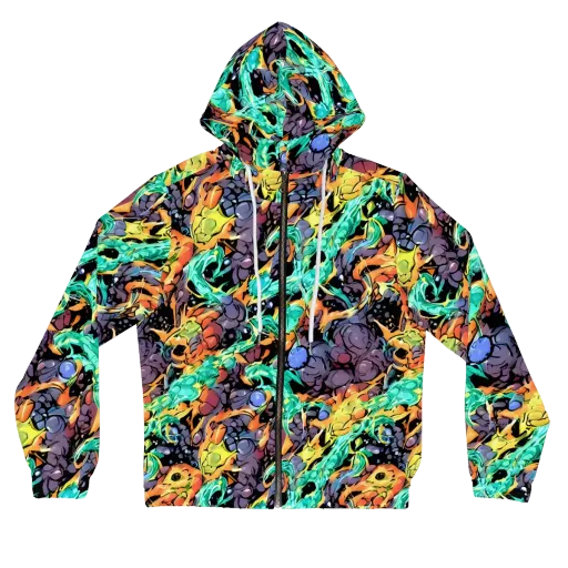 Reactor Bloom on a Women's Full-Zip Hoodie