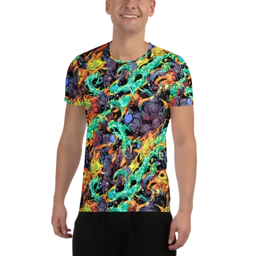 Reactor Bloom on a Men's Athletic T-Shirt