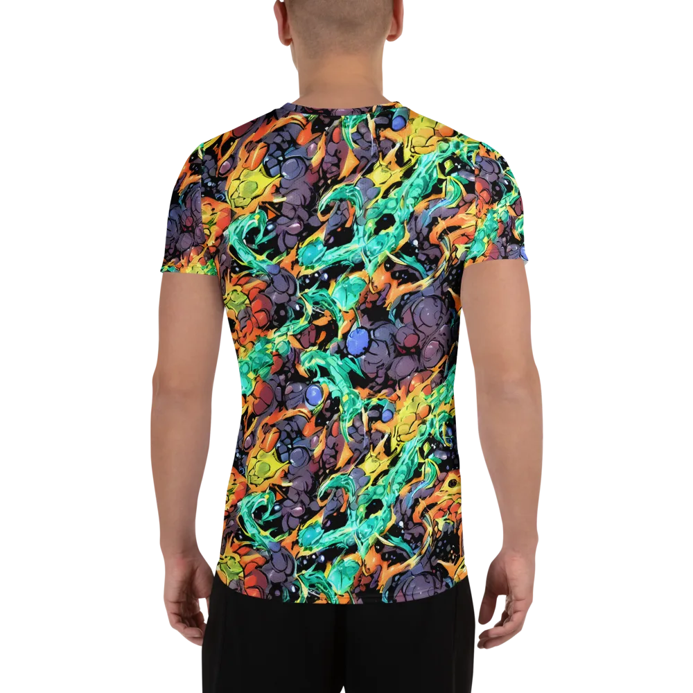 Reactor Bloom on Men's Athletic T-Shirt — Back