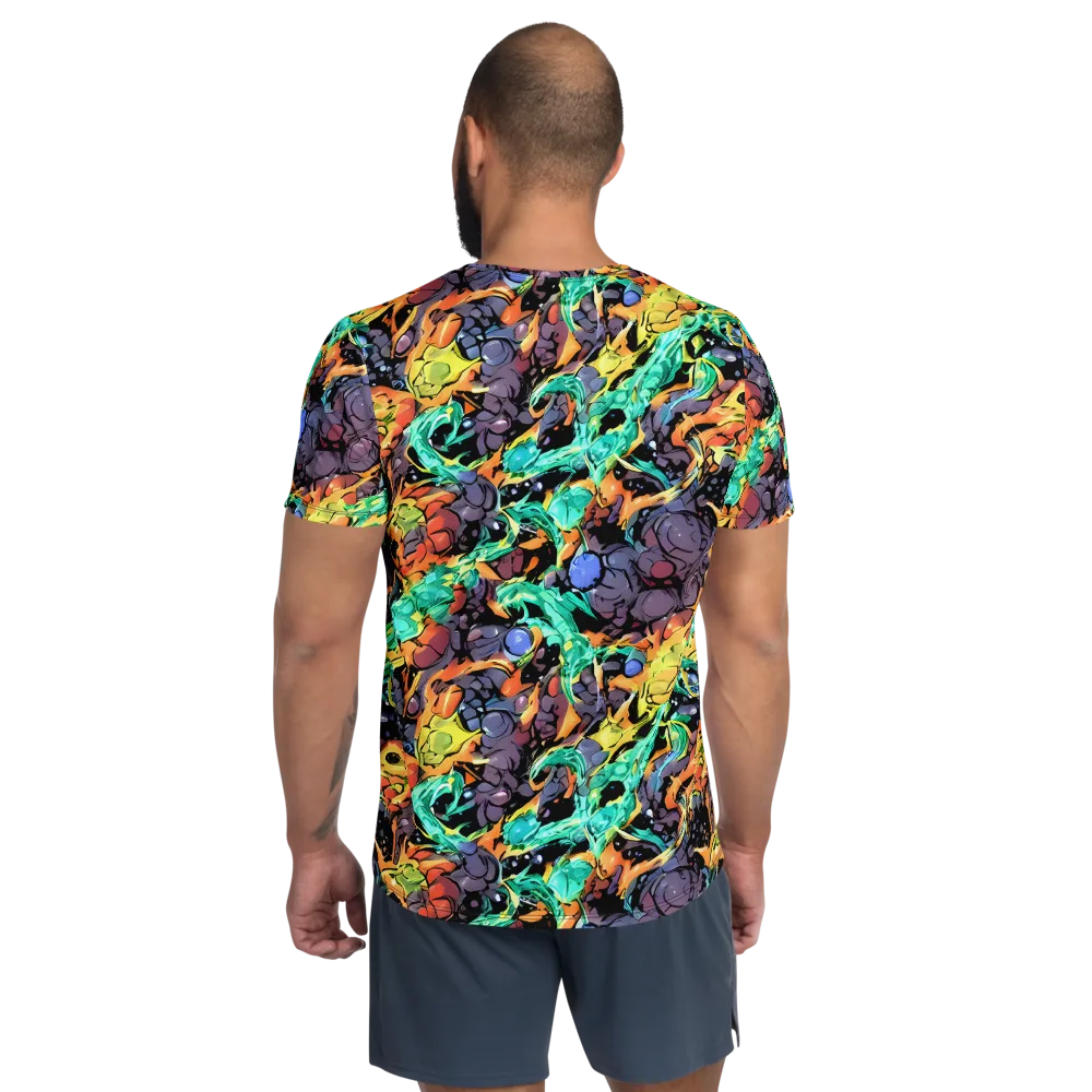 Reactor Bloom on Men's Athletic T-Shirt — Back