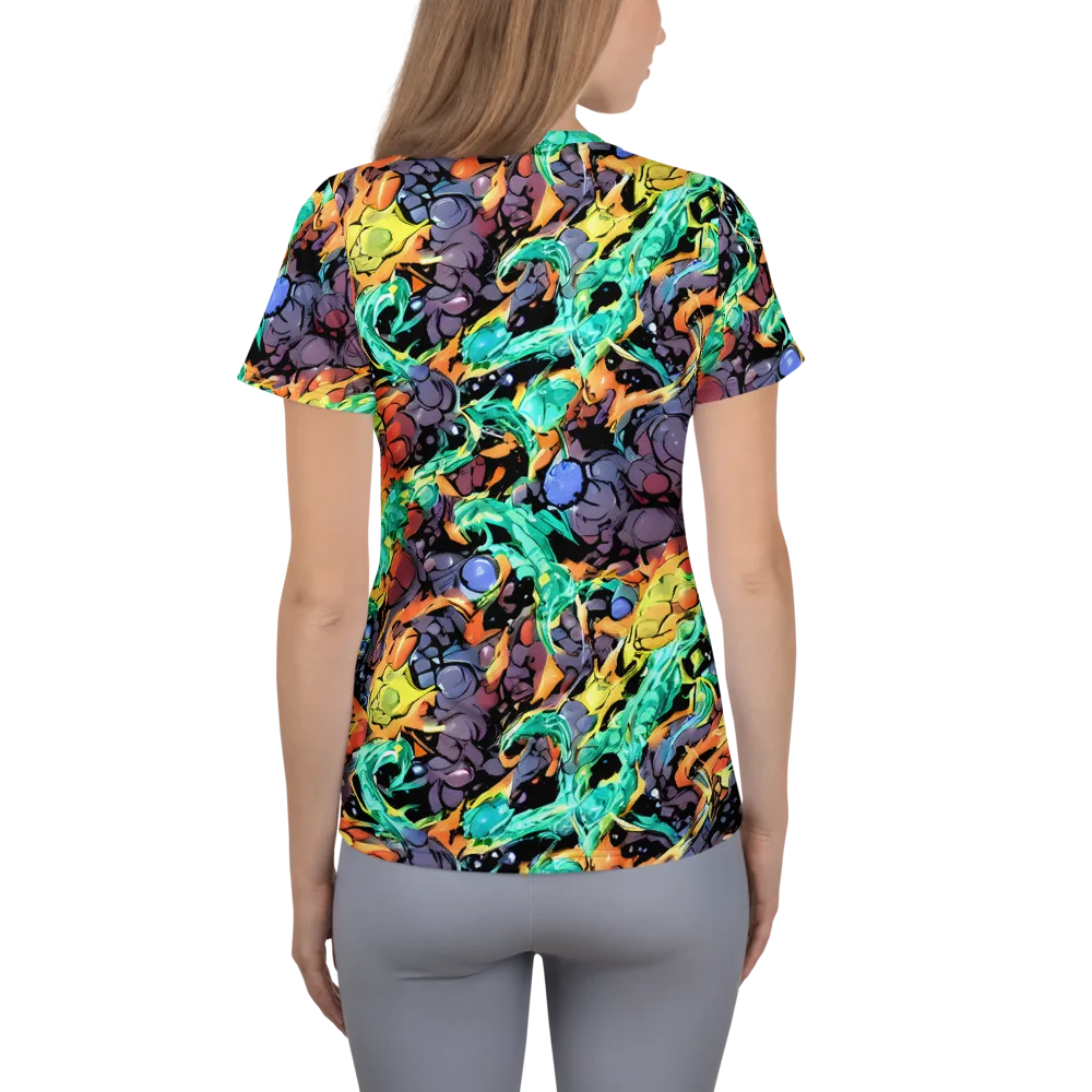 Reactor Bloom on Women's Athletic T-Shirt — Back
