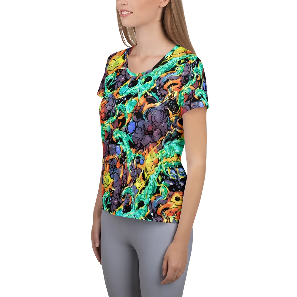 Reactor Bloom on Women's Athletic T-Shirt — Left