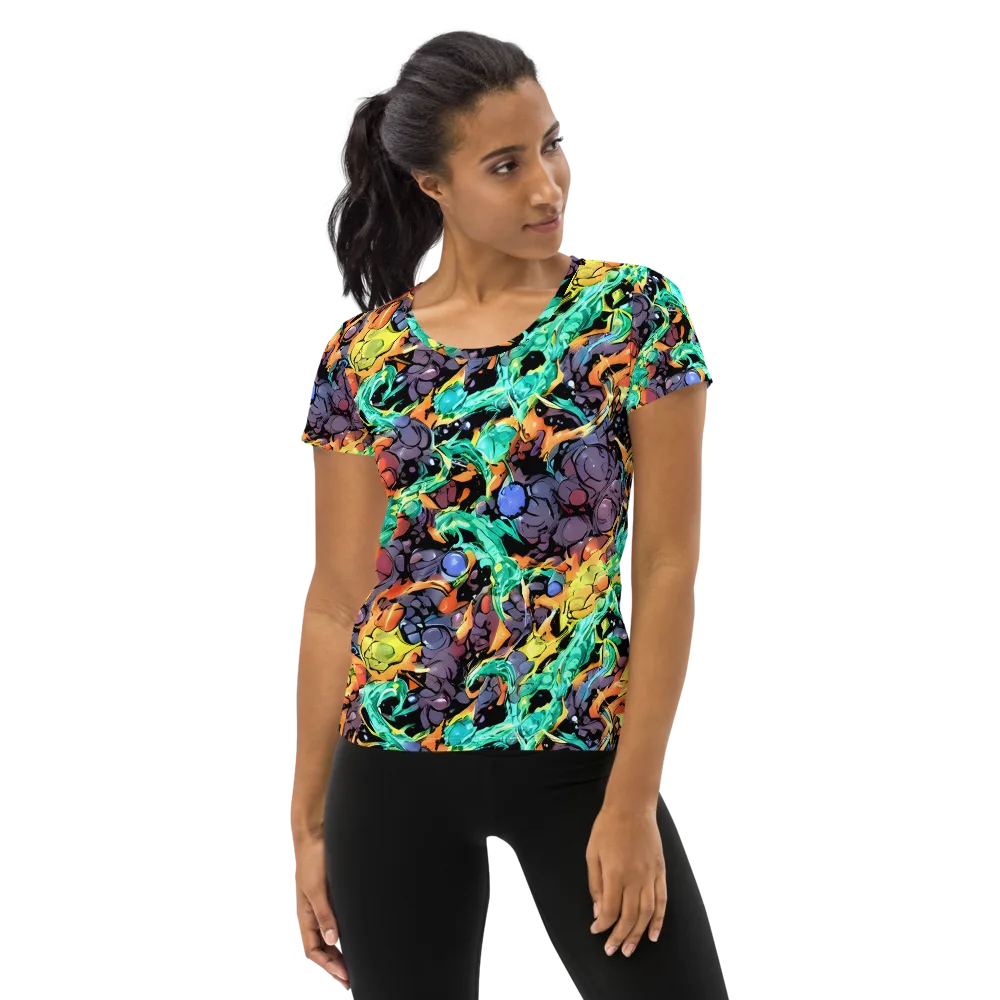 Reactor Bloom on Women's Athletic T-Shirt — Front