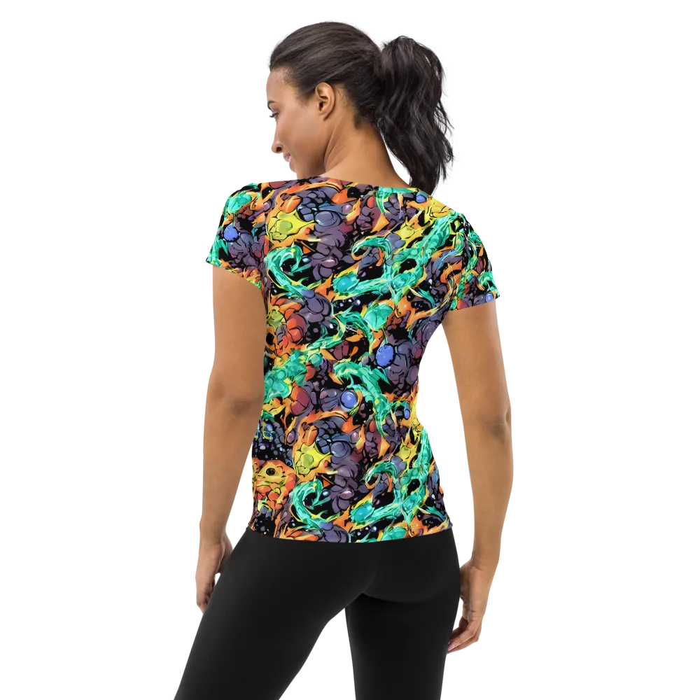 Reactor Bloom on Women's Athletic T-Shirt — Back