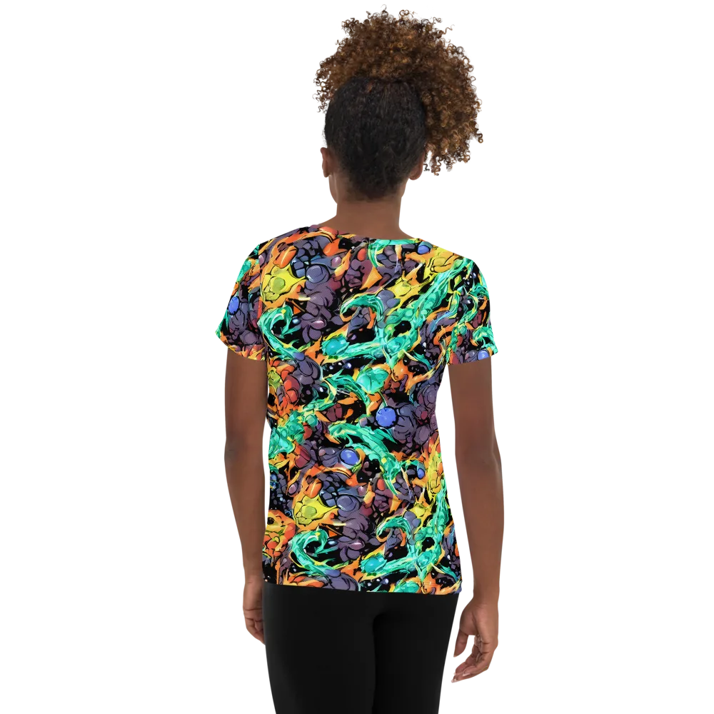 Reactor Bloom on Women's Athletic T-Shirt — Back
