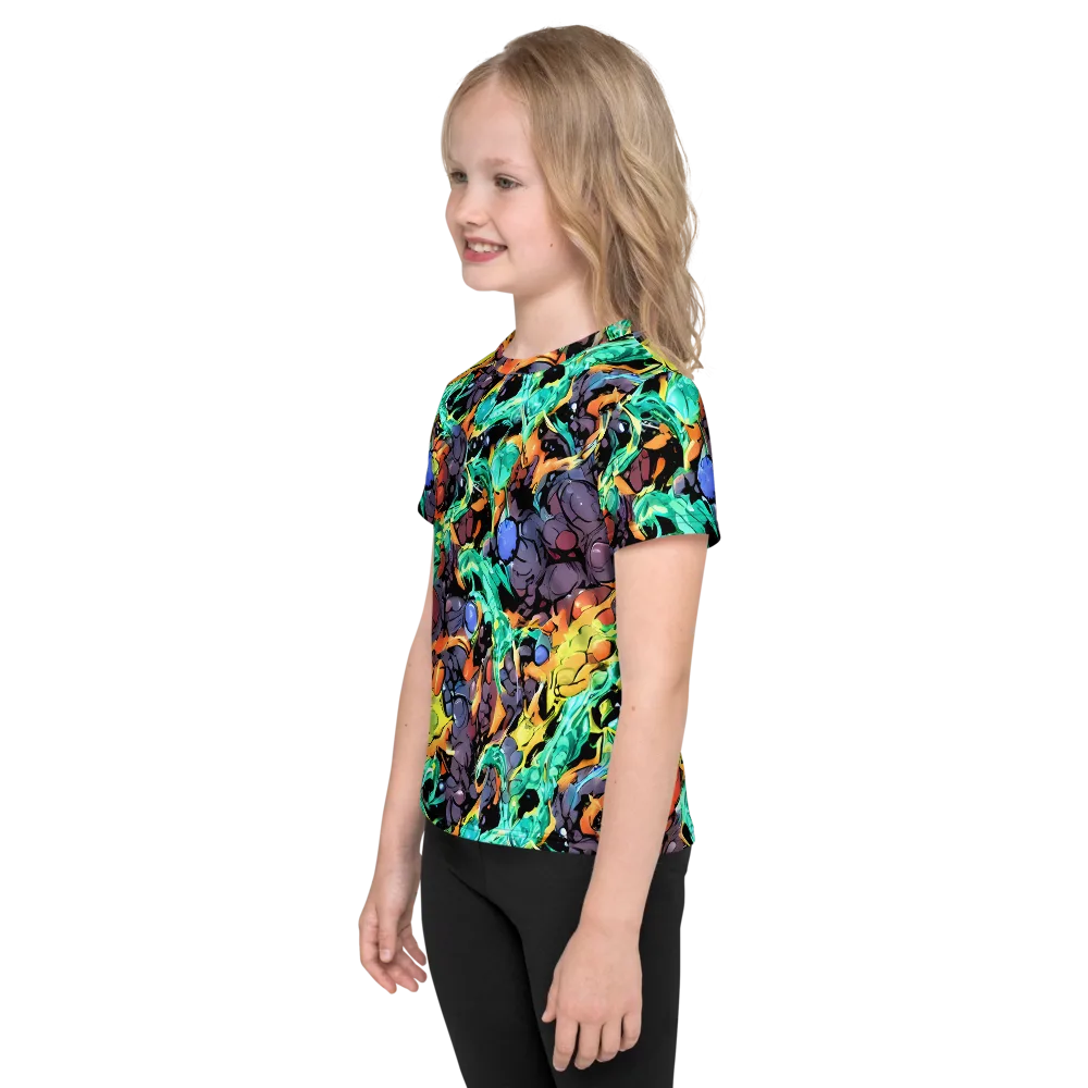 Reactor Bloom on Kids Crew Neck T-Shirt — Left