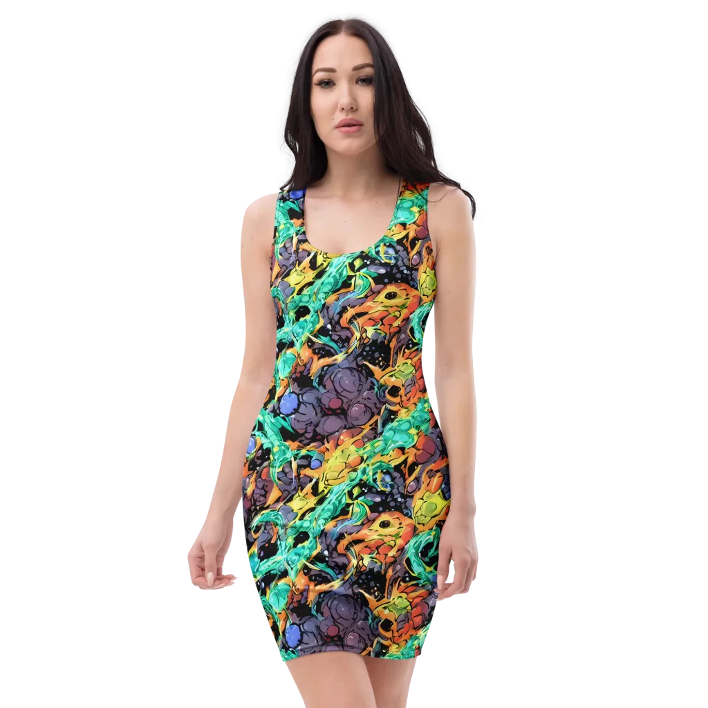 Reactor Bloom on Bodycon Dress — Front