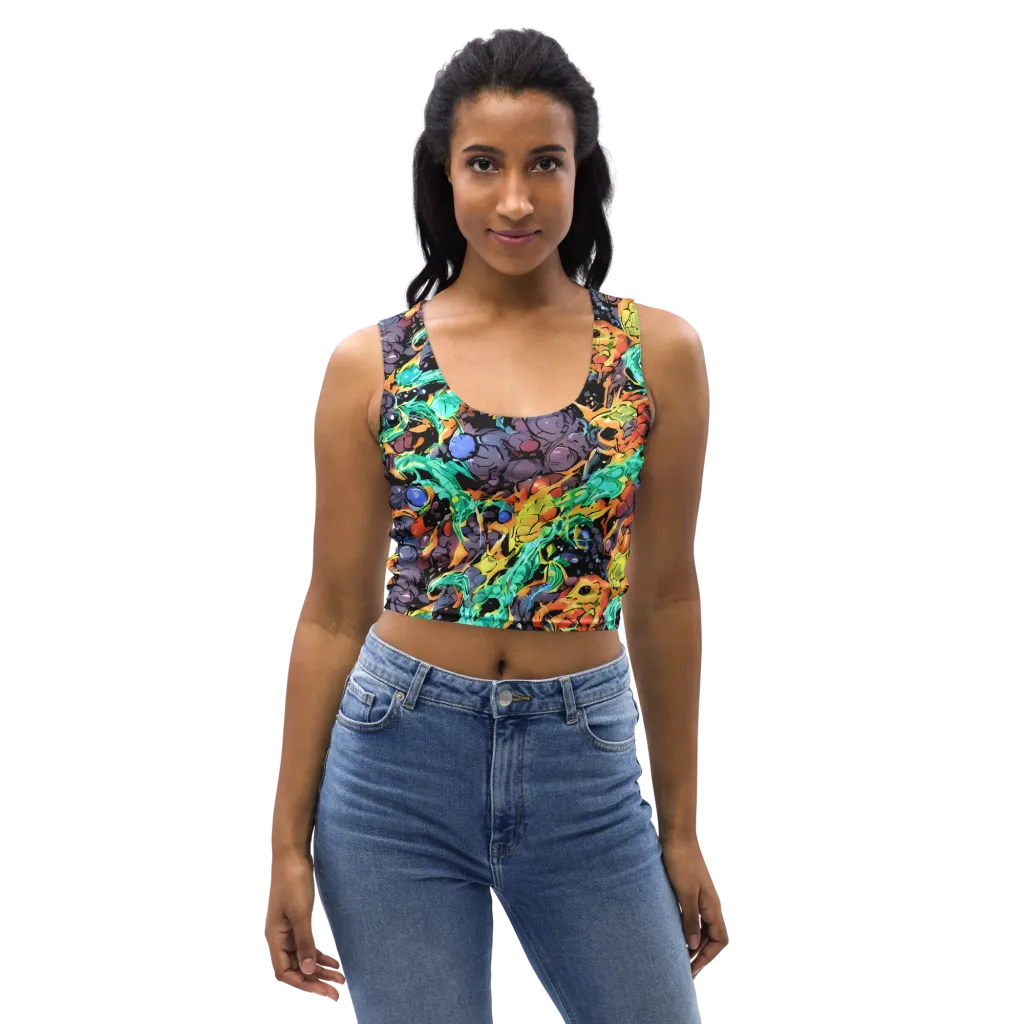 Reactor Bloom on Crop Top — Front