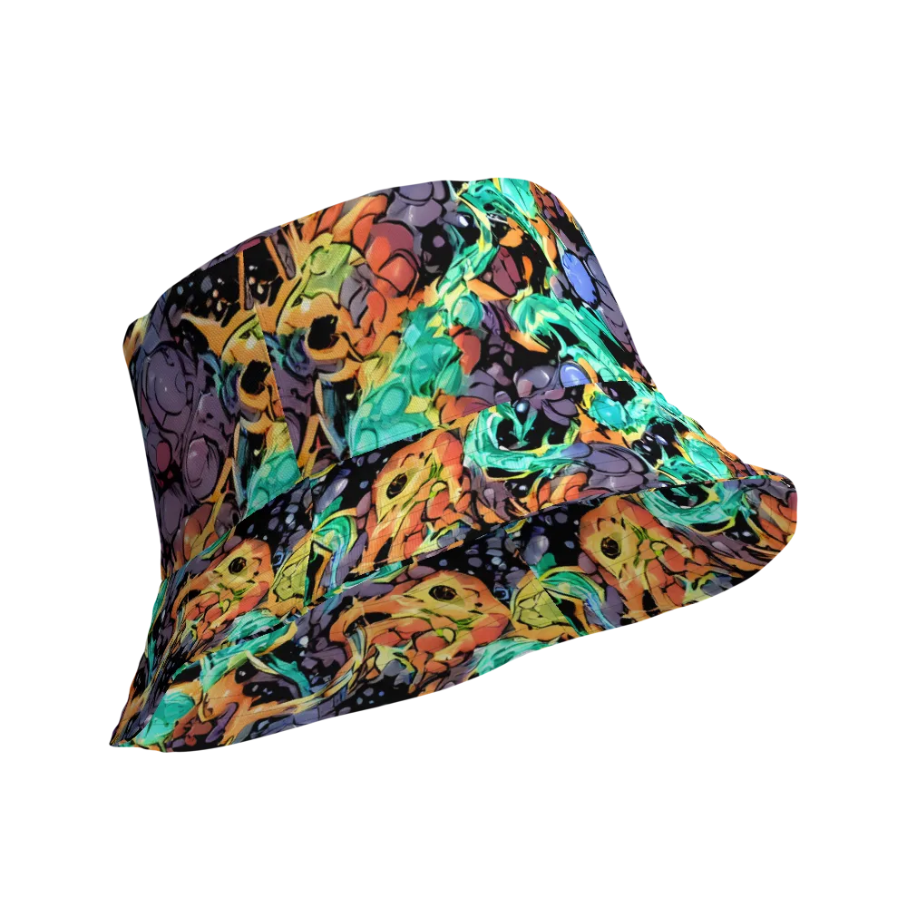 Reactor Bloom on Reversible Bucket Hat — Product details Outside