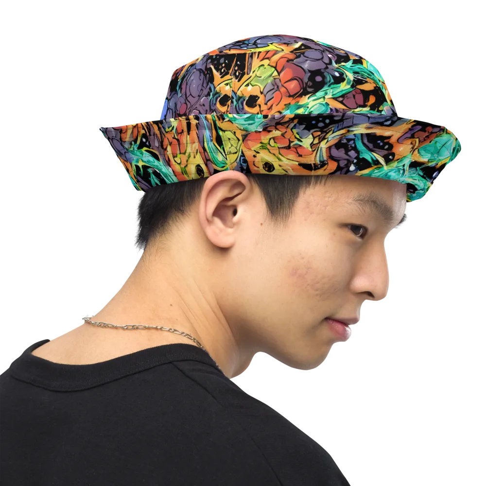 Reactor Bloom on Reversible Bucket Hat — Right Outside