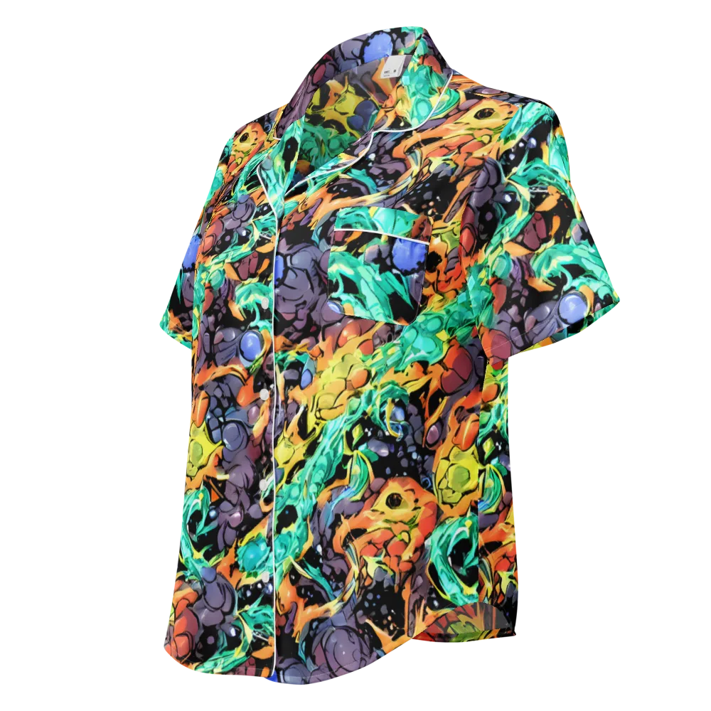 Reactor Bloom on Women's Short Sleeve Pajama Top — Left Front