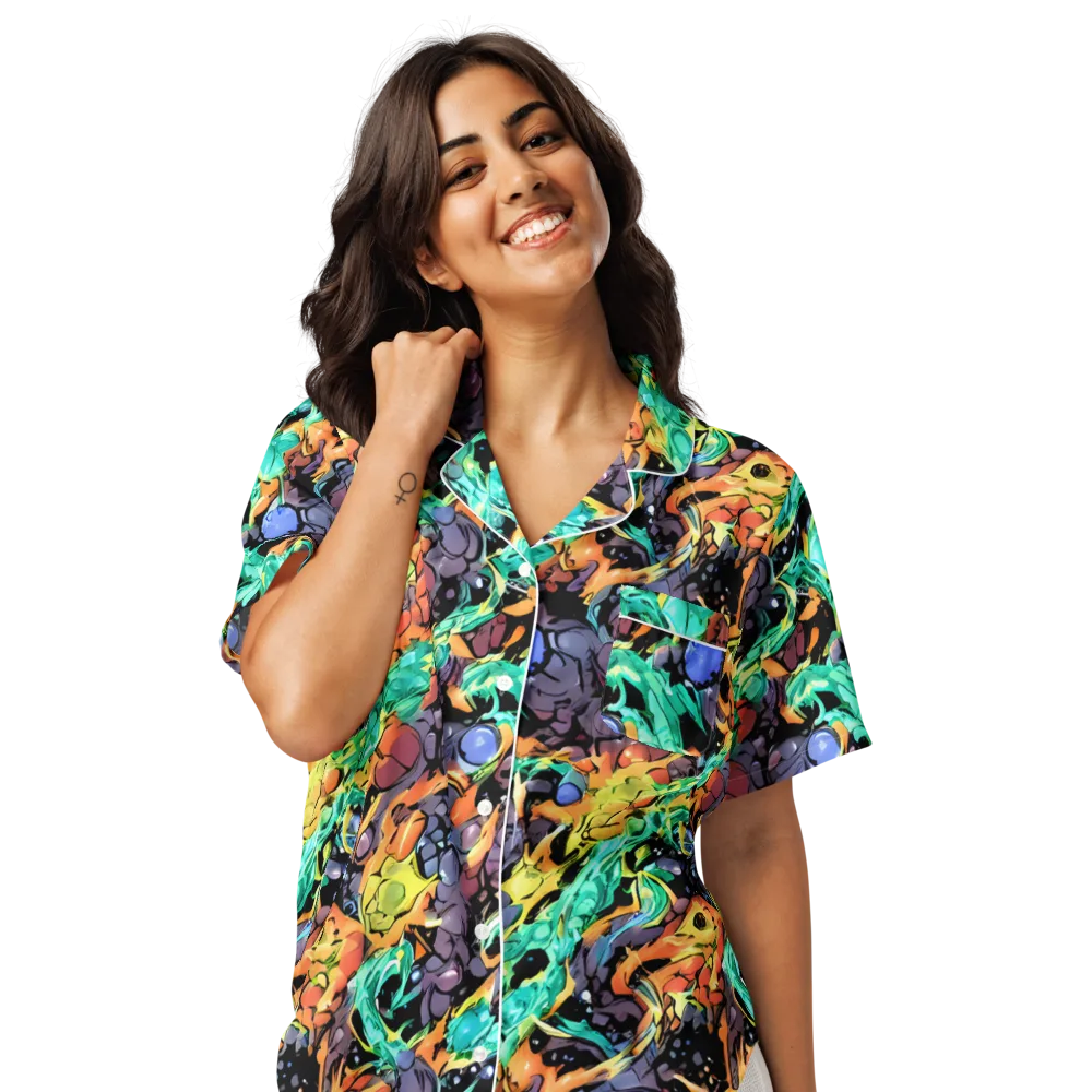 Reactor Bloom on Women's Short Sleeve Pajama Top — Front