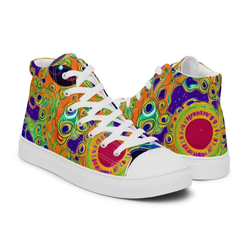 Infinite Tangle on a Men's High Top Canvas Shoes