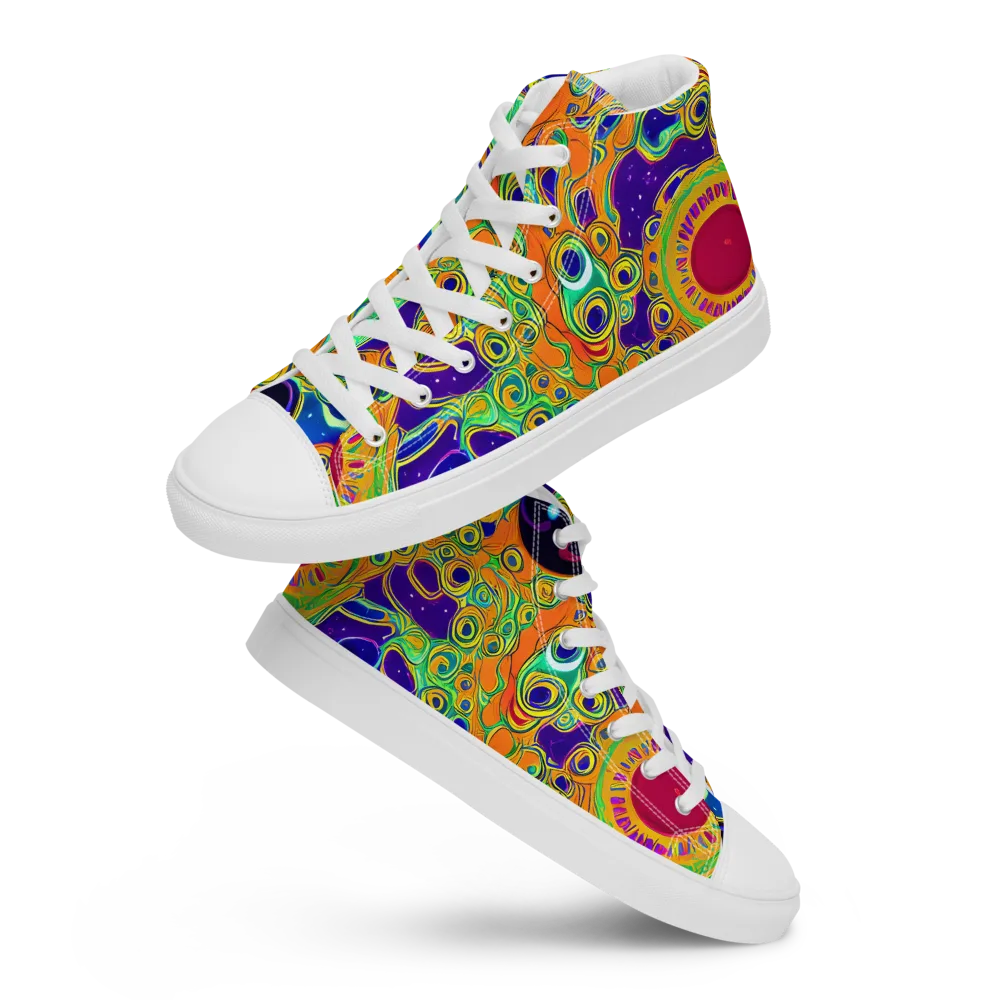 Infinite Tangle on Men's High Top Canvas Shoes — Front