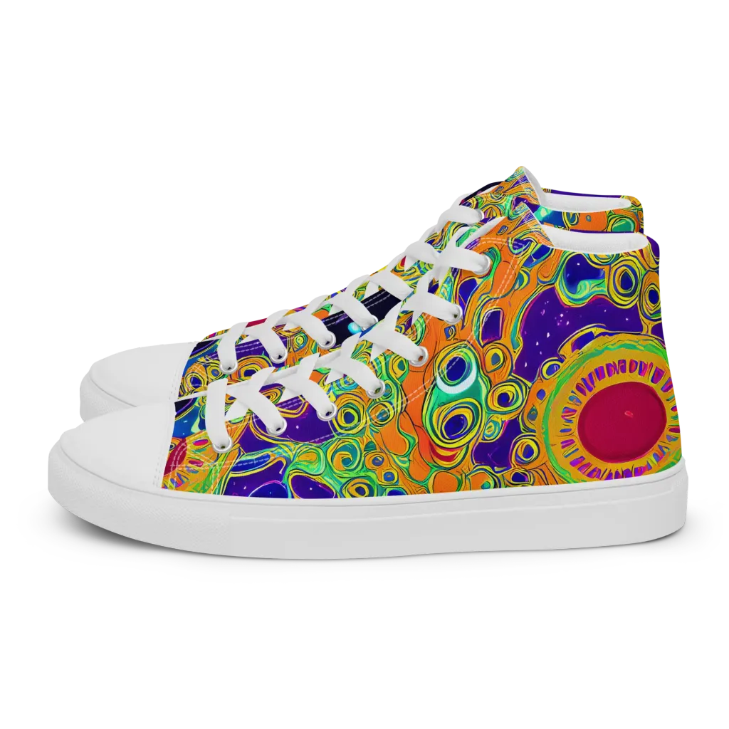 Infinite Tangle on Women's High Top Canvas Shoes — Left