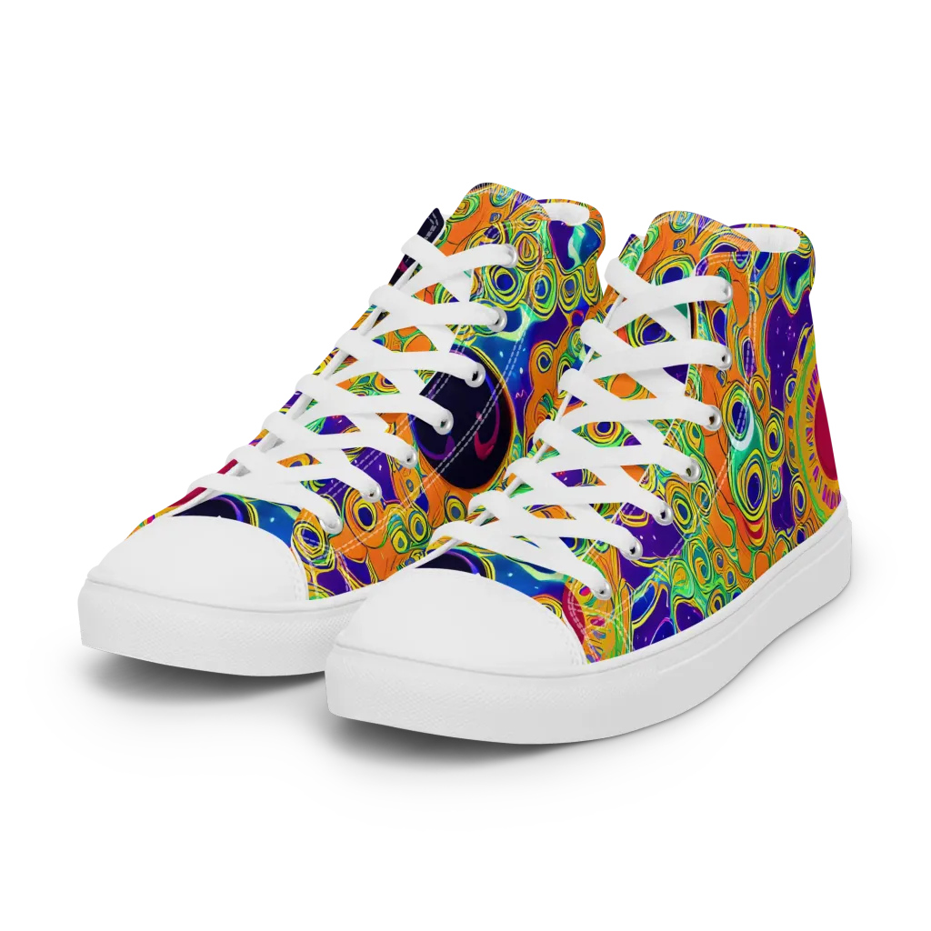 Infinite Tangle on Women's High Top Canvas Shoes — Left Front