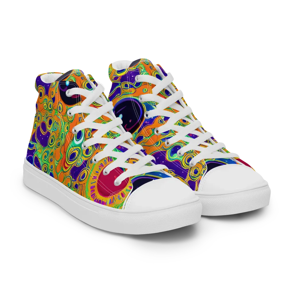 Infinite Tangle on Women's High Top Canvas Shoes — Right Front