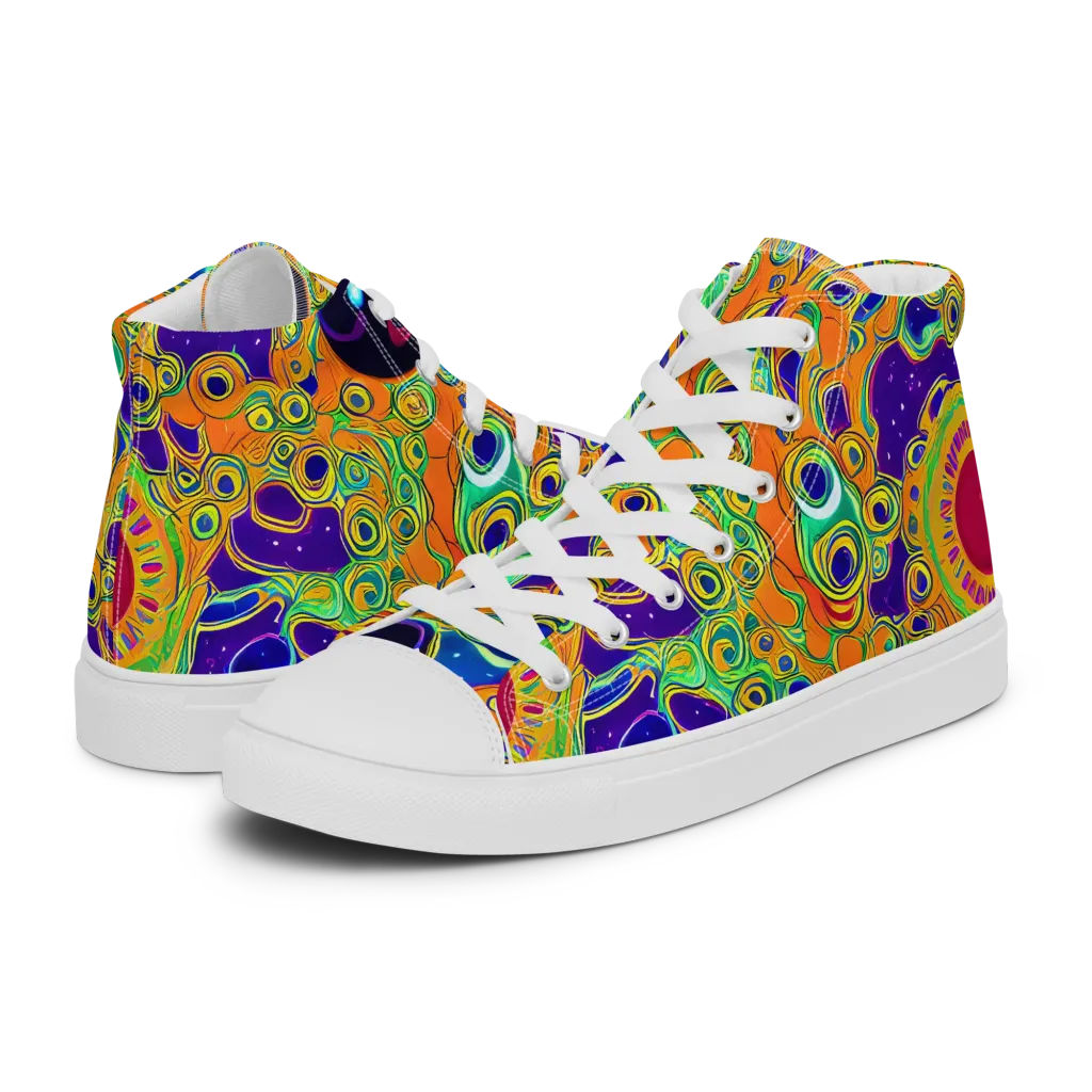 Infinite Tangle on Women's High Top Canvas Shoes — Left