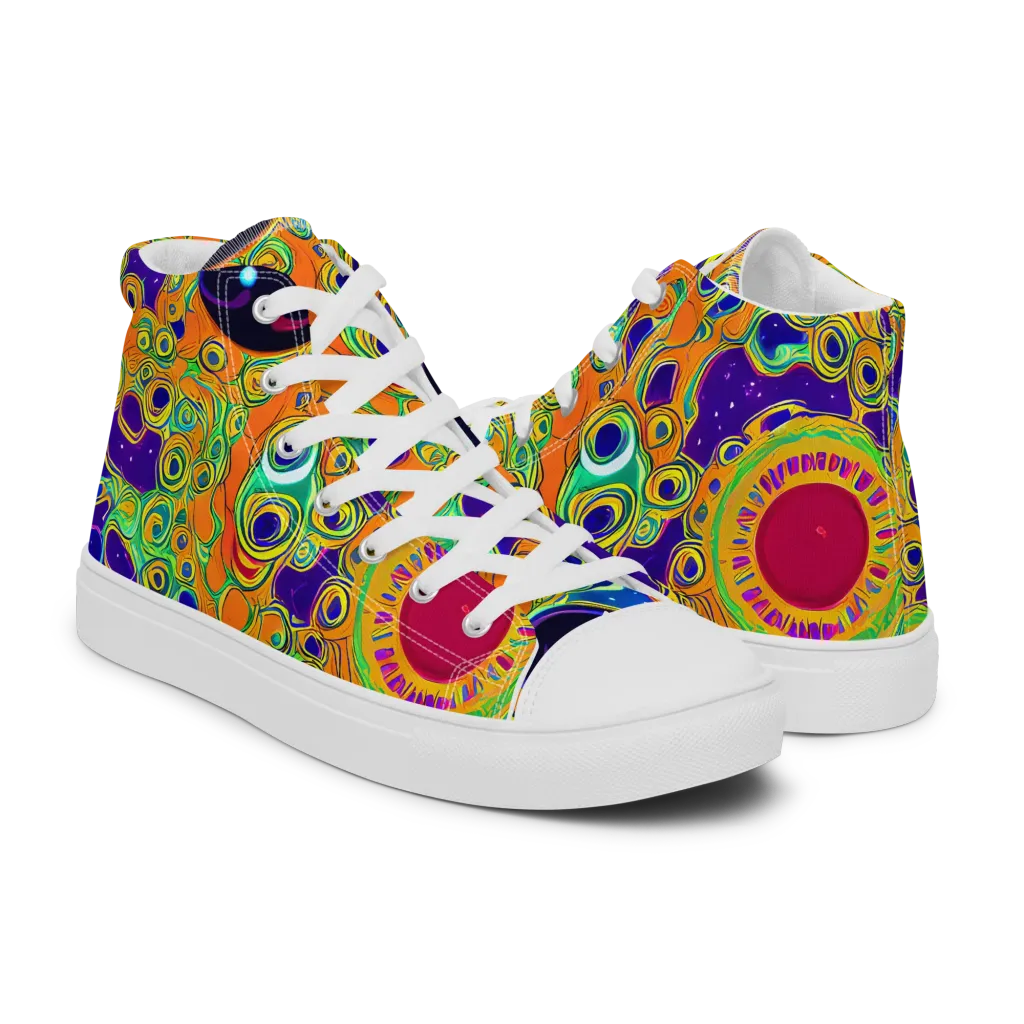 Infinite Tangle on Women's High Top Canvas Shoes — Right
