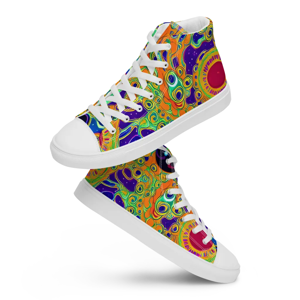 Infinite Tangle on Women's High Top Canvas Shoes — Front