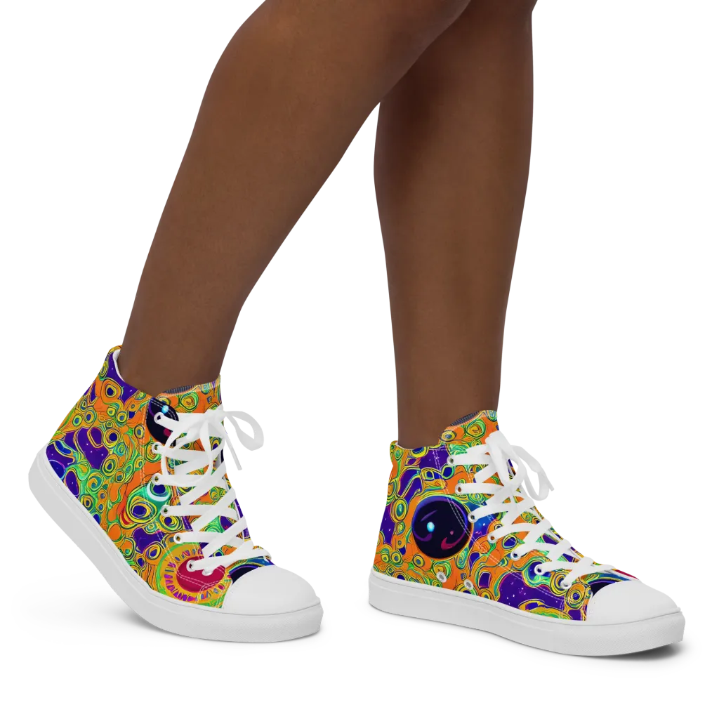 Infinite Tangle on Women's High Top Canvas Shoes — Right