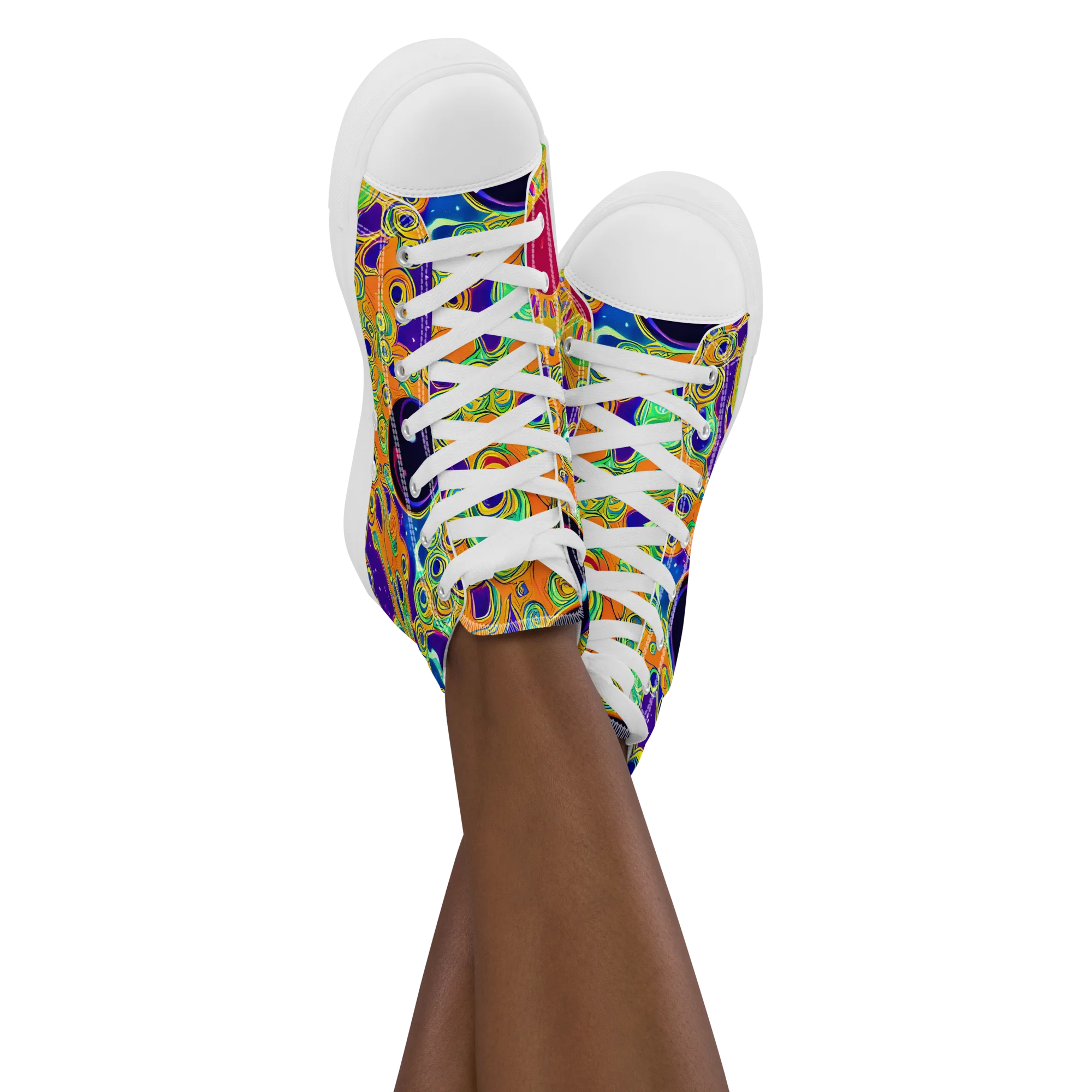 Infinite Tangle on Women's High Top Canvas Shoes — Front