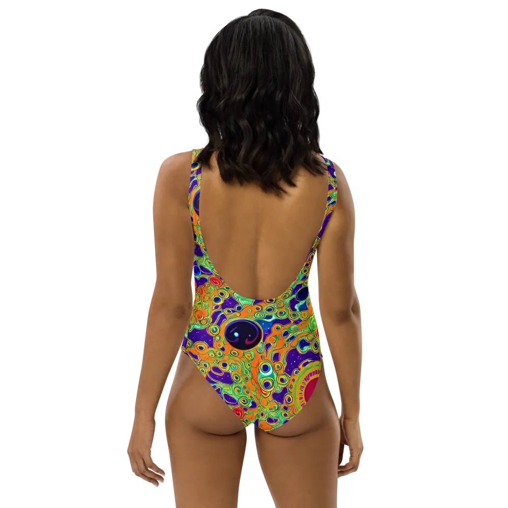 Infinite Tangle on One-Piece Swimsuit — Back