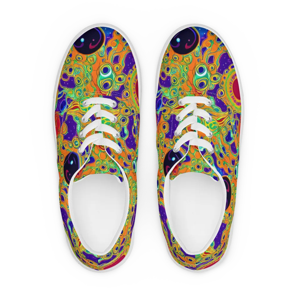 Infinite Tangle on Men's Lace-Up Canvas Shoes — Front