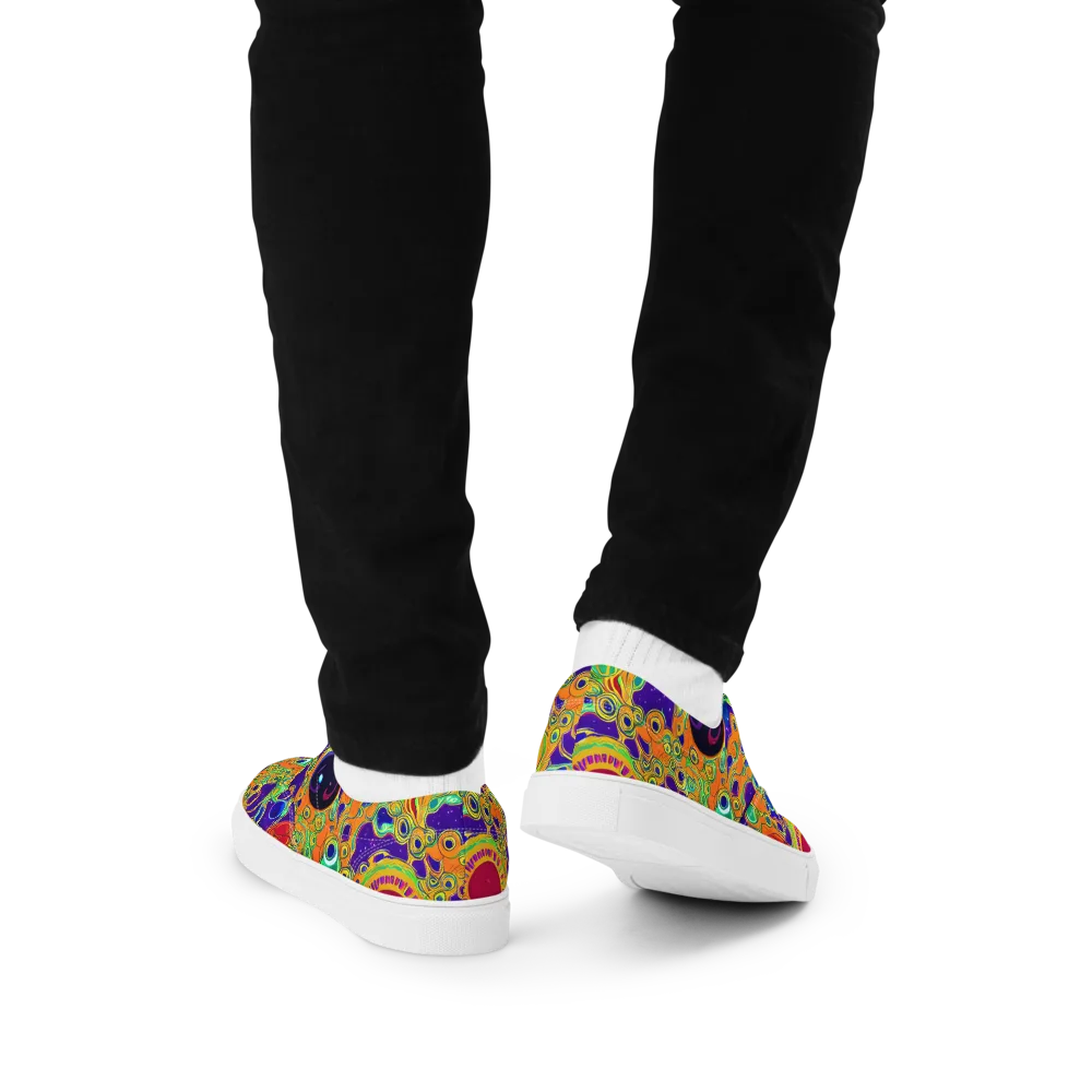 Infinite Tangle on Men's Lace-Up Canvas Shoes — Back