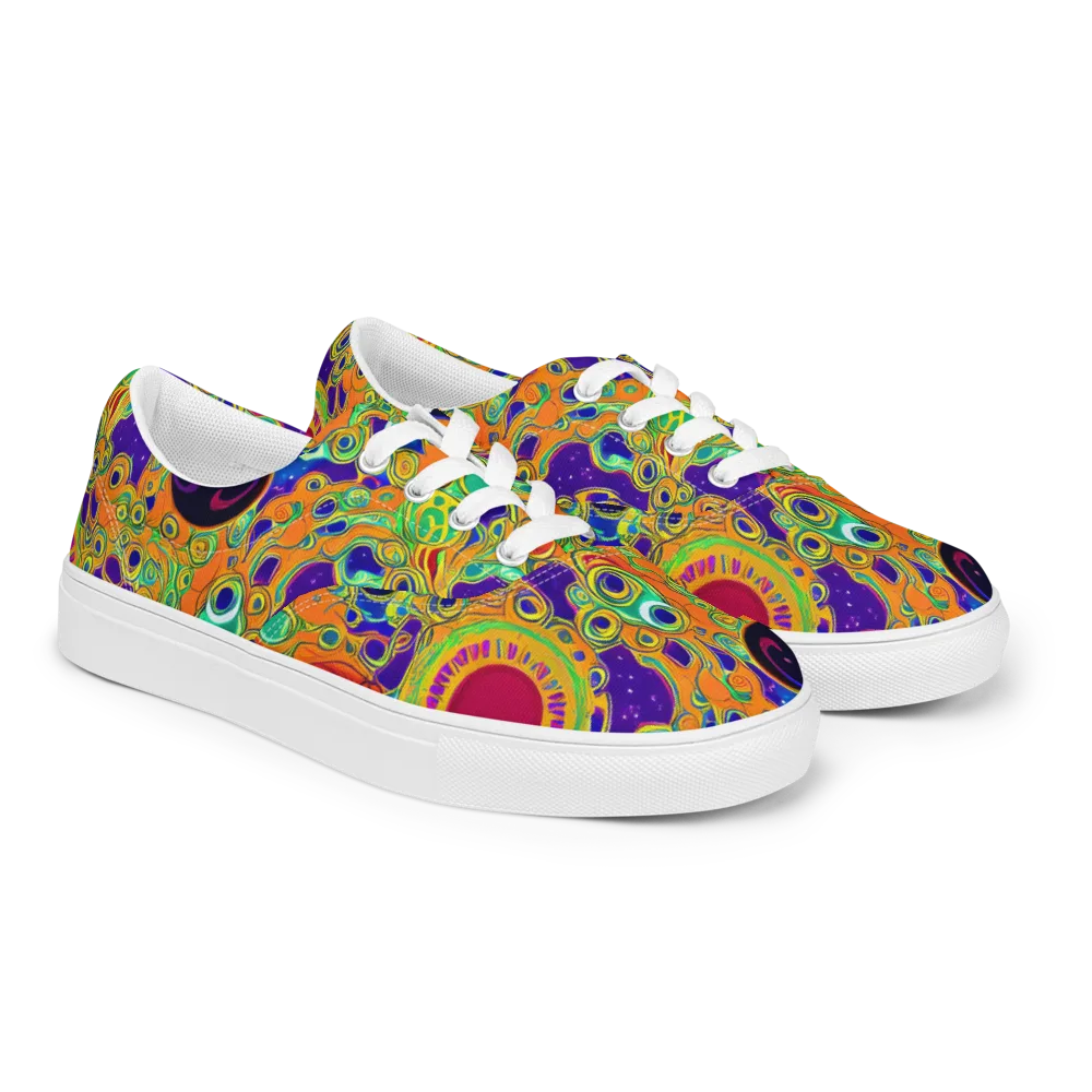 Infinite Tangle on Men's Lace-Up Canvas Shoes — Right Front