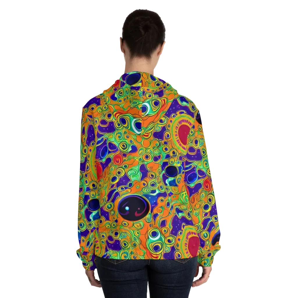 Infinite Tangle on Women's Full-Zip Hoodie — Back On Person