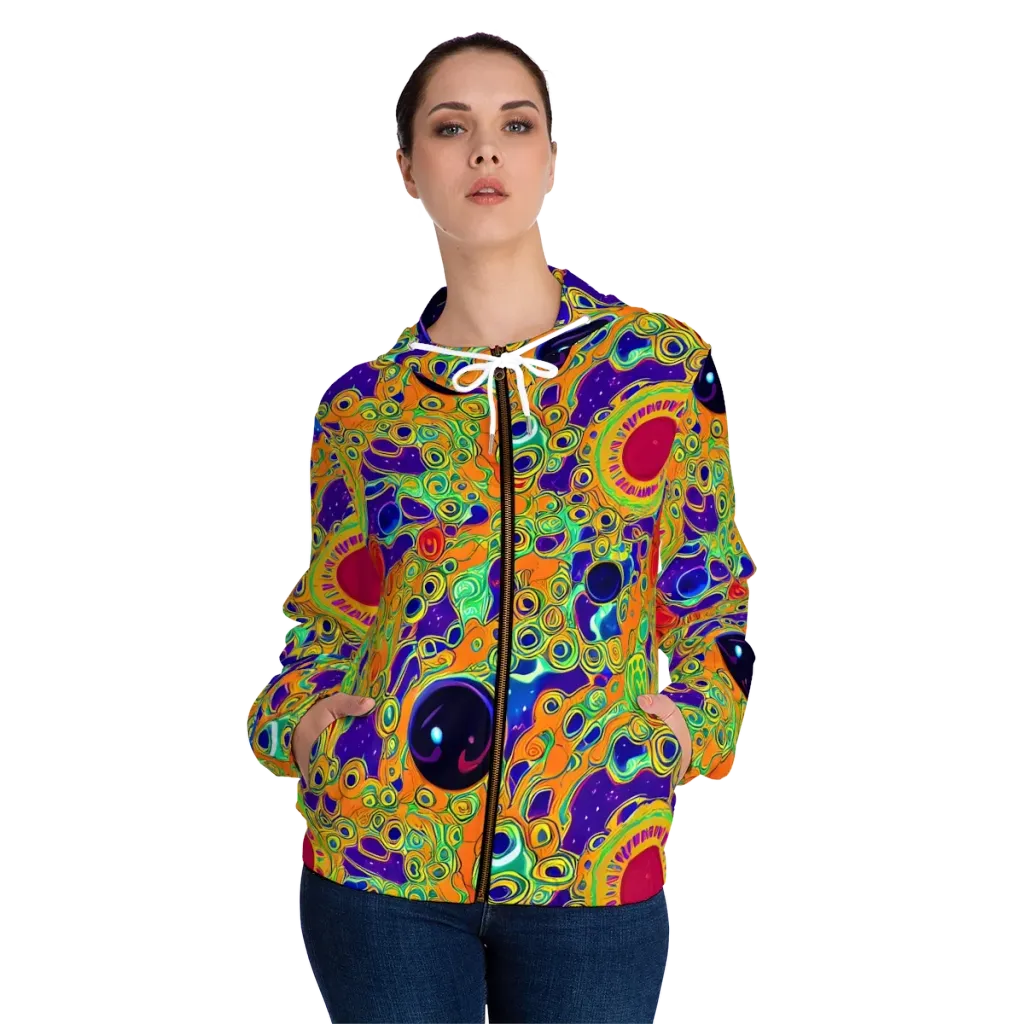 Infinite Tangle on Women's Full-Zip Hoodie — Front On Person