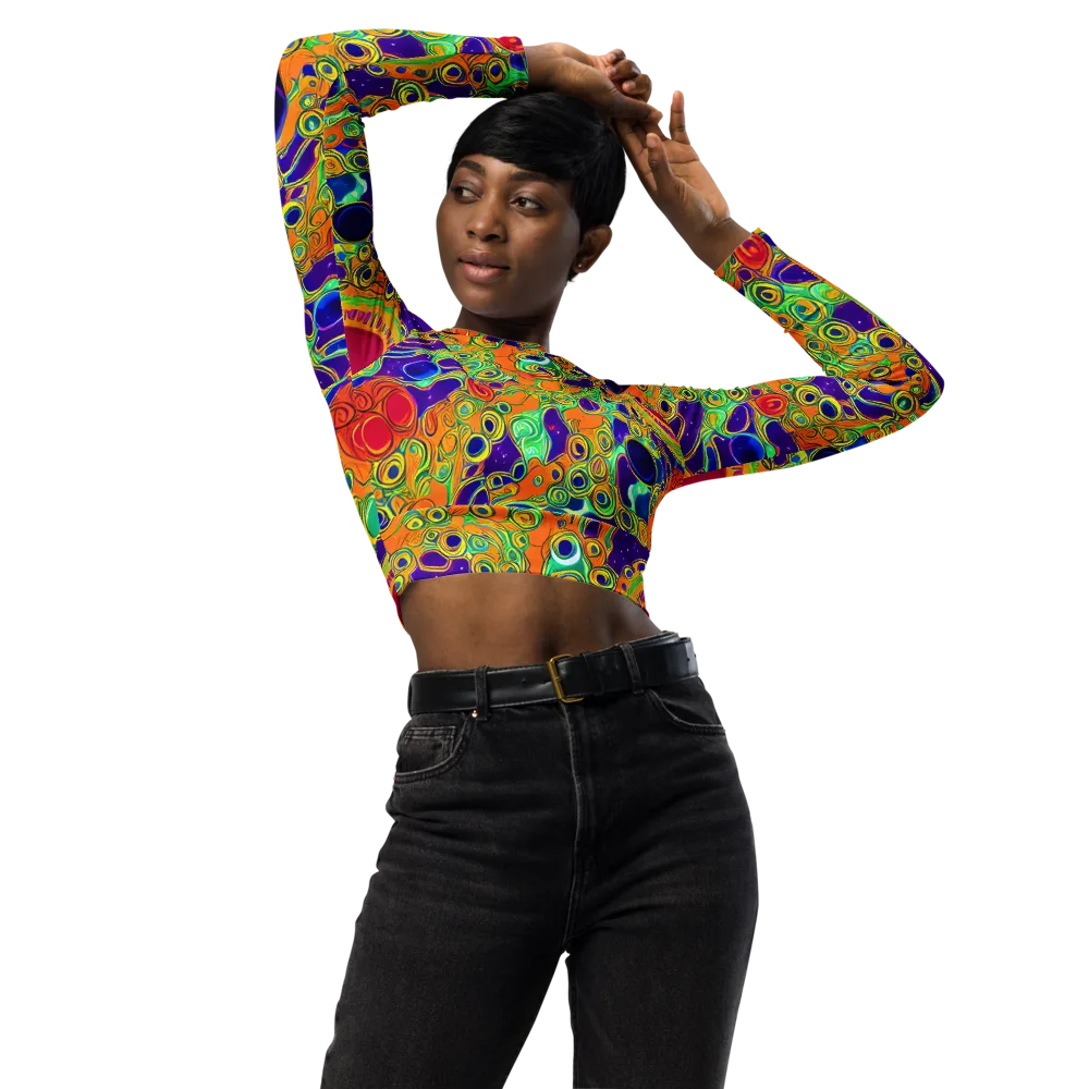 Infinite Tangle on Long Sleeve Crop Top — Front