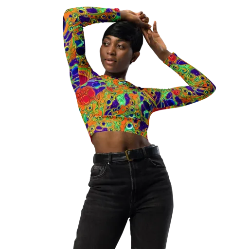 Infinite Tangle on a Long Sleeve Crop Top