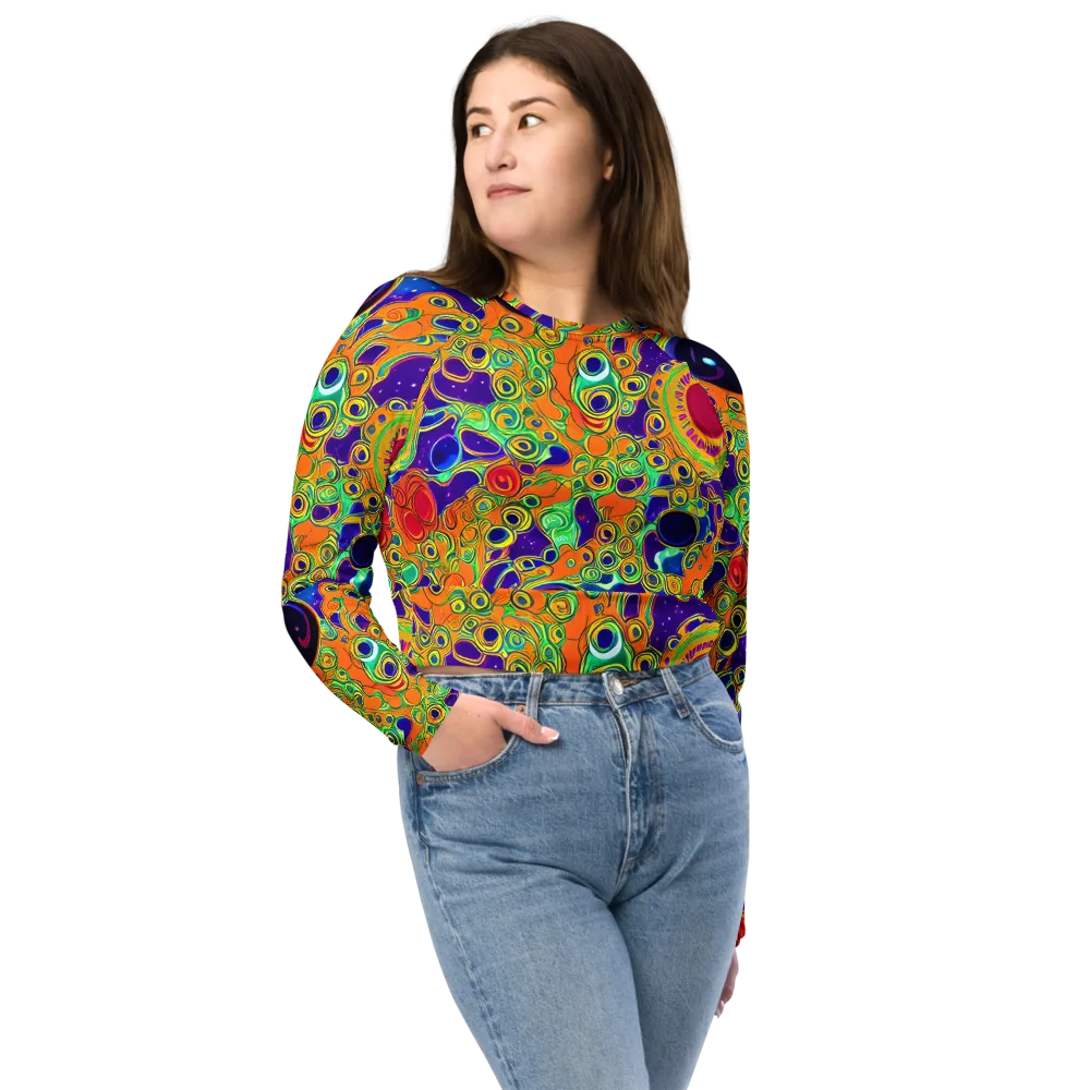 Infinite Tangle on Long Sleeve Crop Top — Front