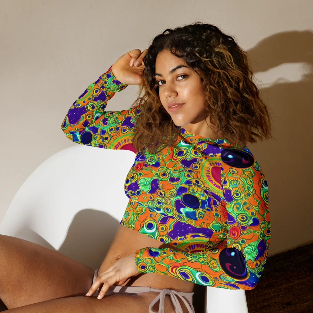 Infinite Tangle on Long Sleeve Crop Top — Left Front