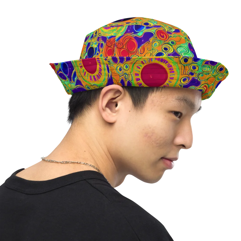 Infinite Tangle on Reversible Bucket Hat — Right Outside