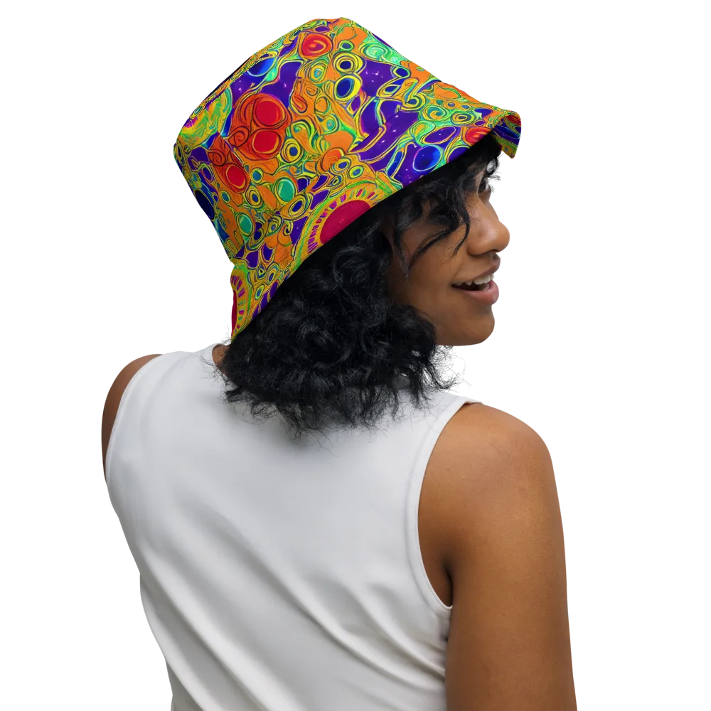 Infinite Tangle on Reversible Bucket Hat — Right Outside