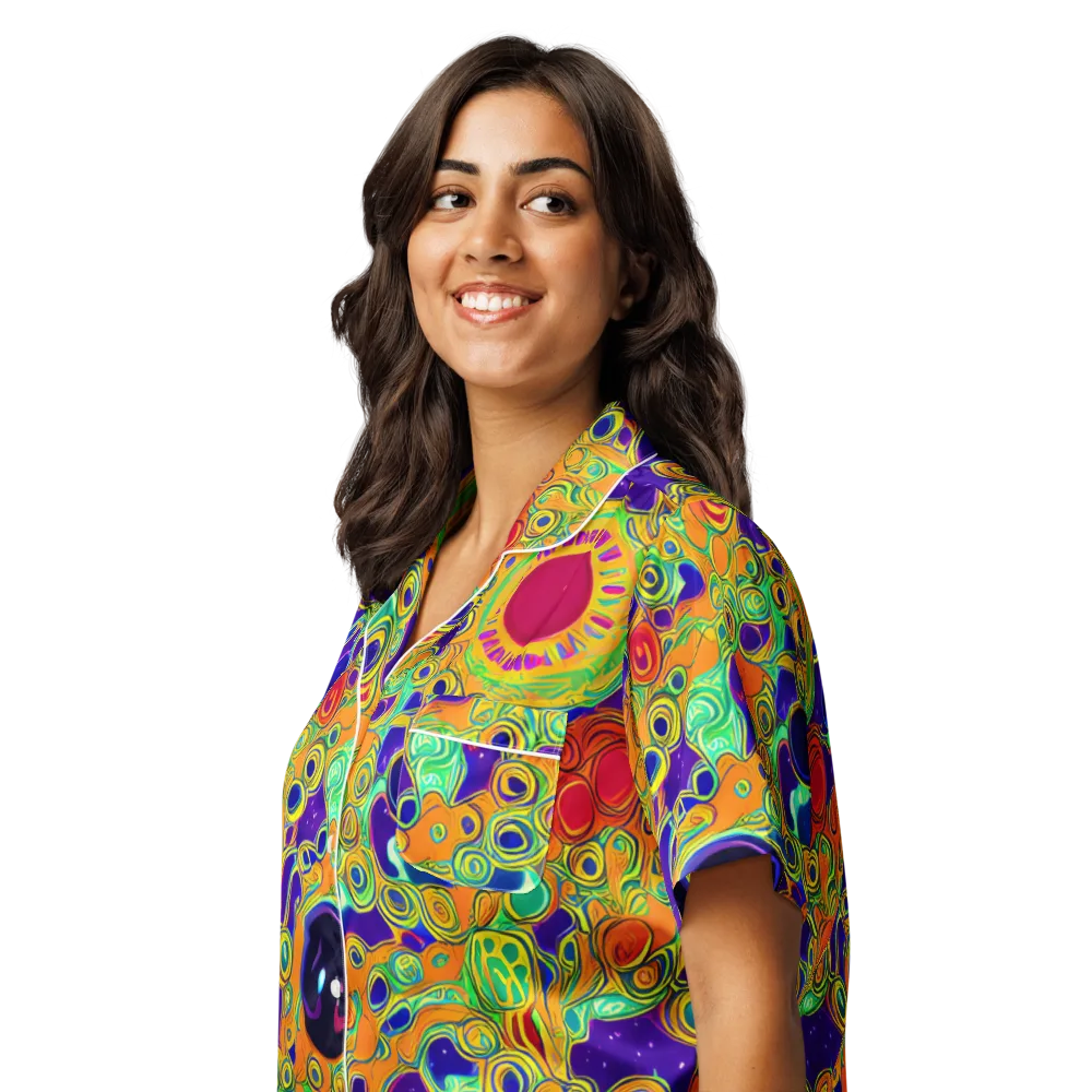 Infinite Tangle on Women's Short Sleeve Pajama Top — Left Front