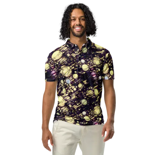 Lunar Electric on a Men's Slim Fit Polo Shirt